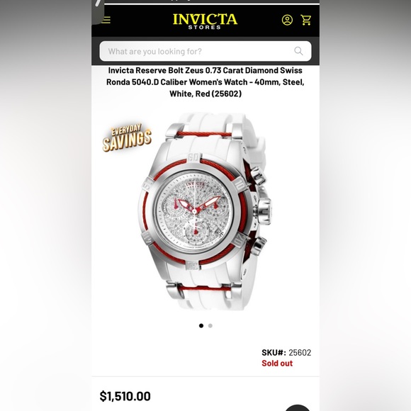 Invicta Reserve Bolt Zeus 0.73 Carat Diamond Swiss Ronda Caliber Women Watch40mm - Picture 2 of 12